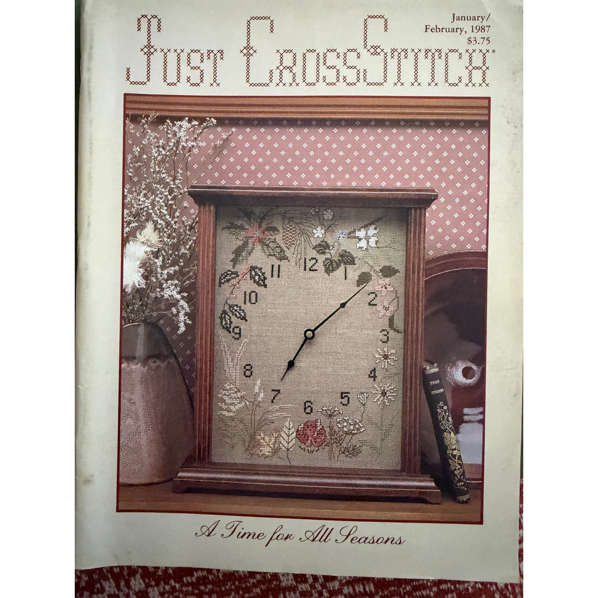 Just CrossStitch Jan Feb 1987 Vintage Clock Samplers NOS