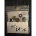 Just Another Button Company Just Pins Set Floral Candy Swirl Cross Stitch NOS