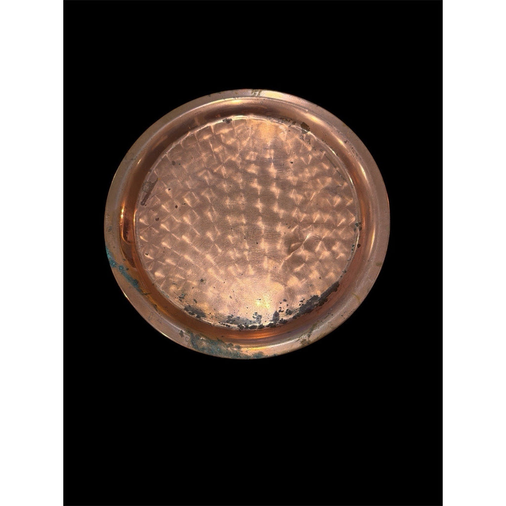 Vintage Coppercraft Guild Hand-Hammered Copper Tray 12.5” Mid-Century Patina