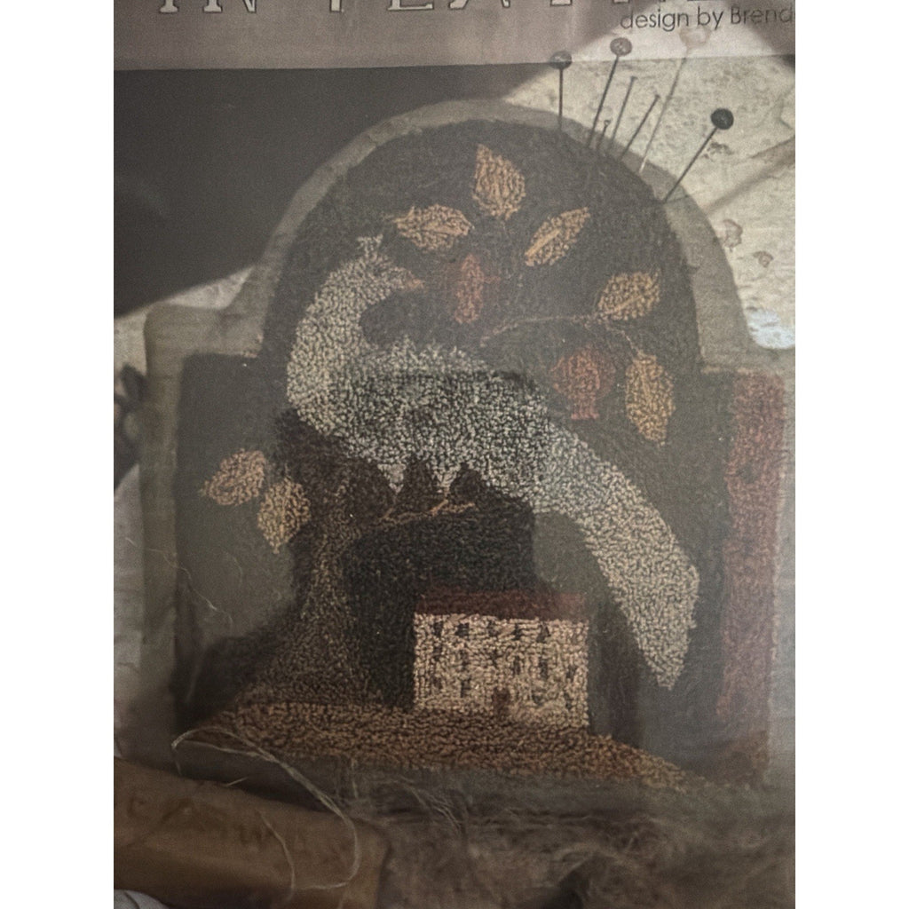 Brenda Gervais Pin Feathers Punchneedle Pattern 6.5x6 Pinkeep Primitive