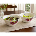 Vintage Milyang Bone China Serving Bowls, Set of 2, Floral Butterfly Bowls