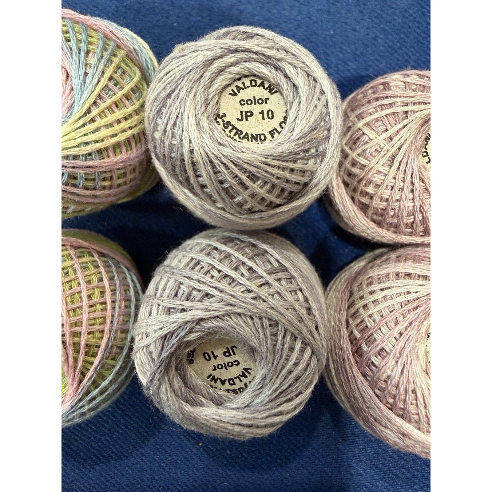 Valdani Pearl Cotton Pastel Garden Mist 10 Ball Thread Collection
