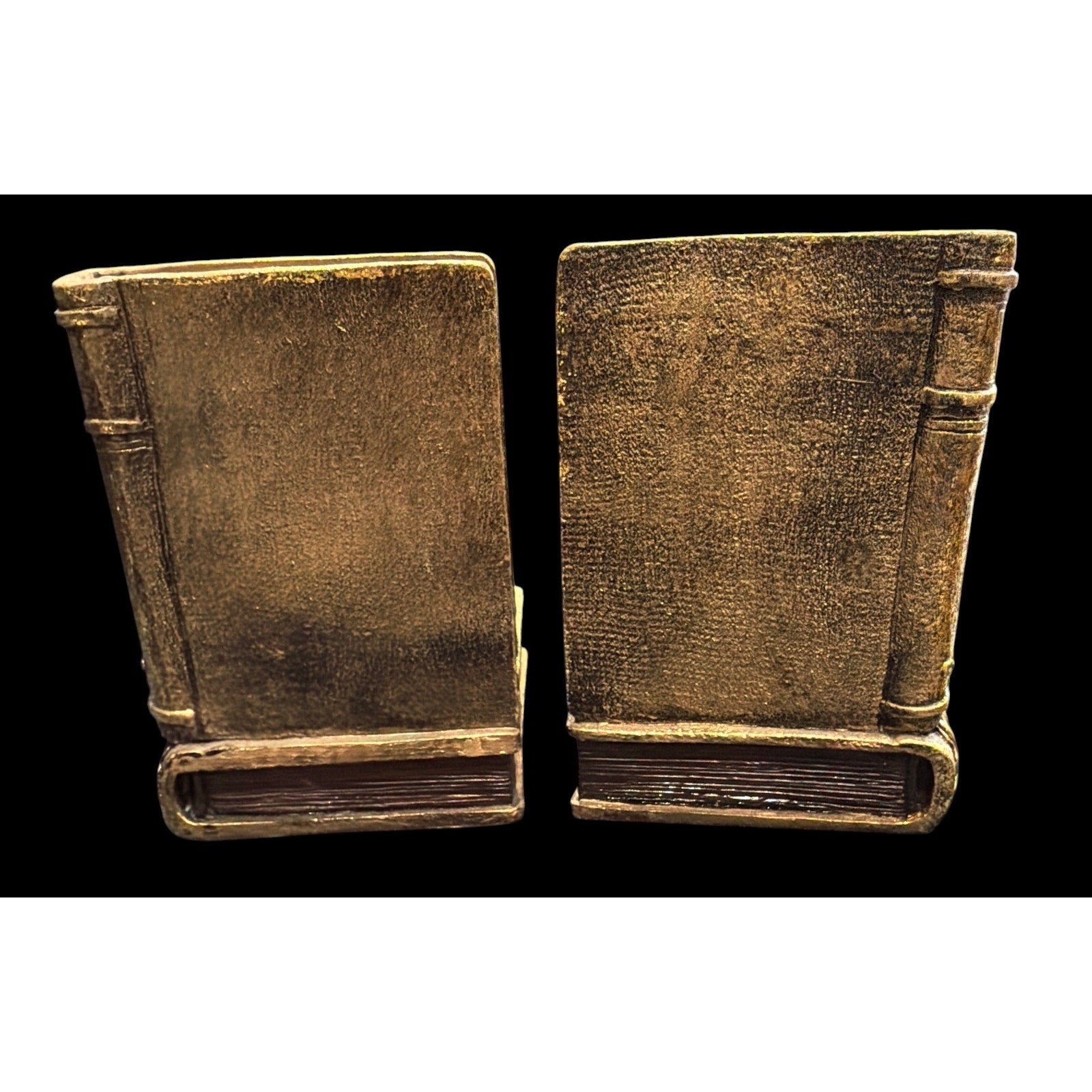 Vintage Gold Gilt Bookends | Faux Antique Book Stack Book Ends | Hollywood Regency Library Decor | CBK Ltd 1997 Resin Bookends