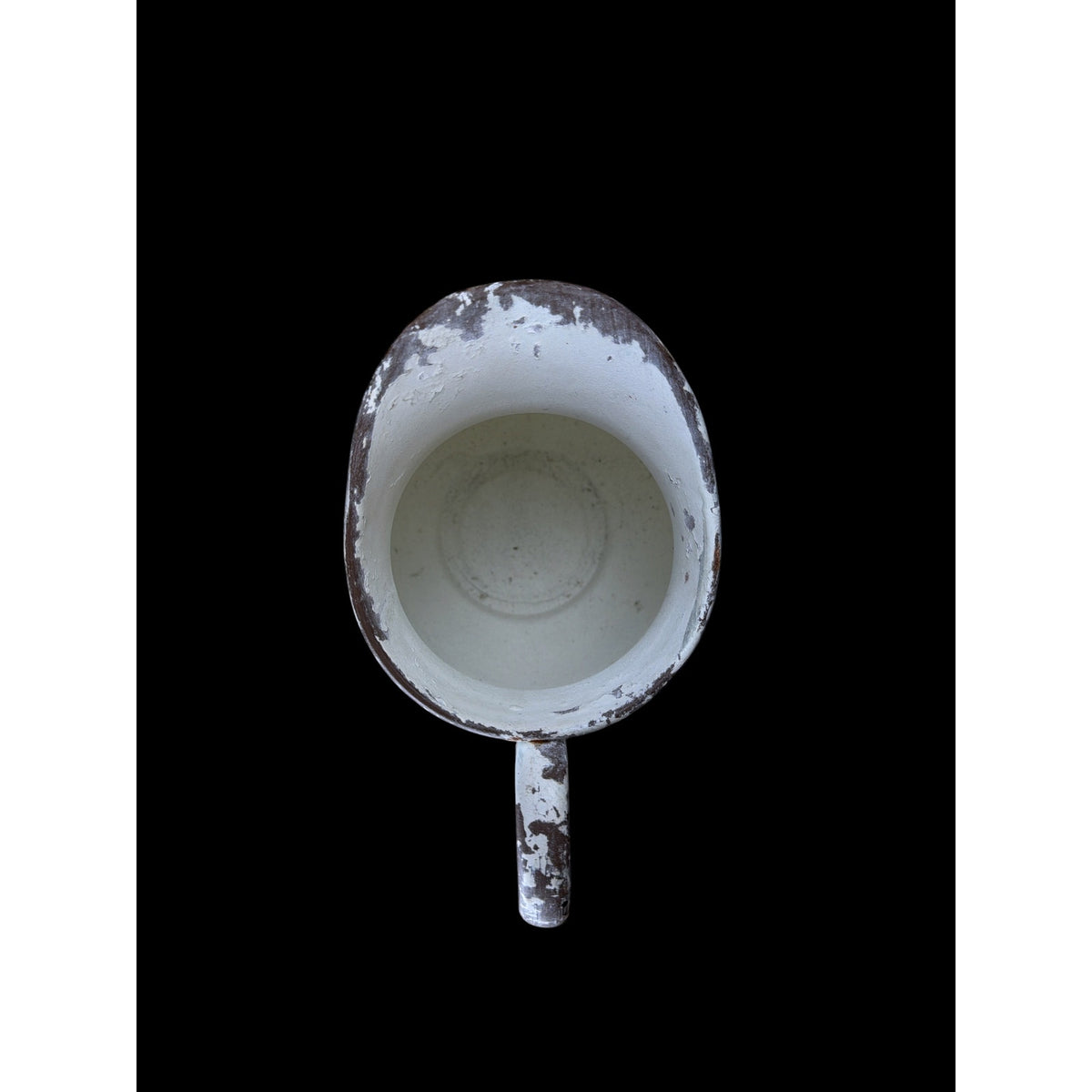 Vintage Hand Painted Metal Pitcher Blue White French Country Primitive Decor – additional view 4