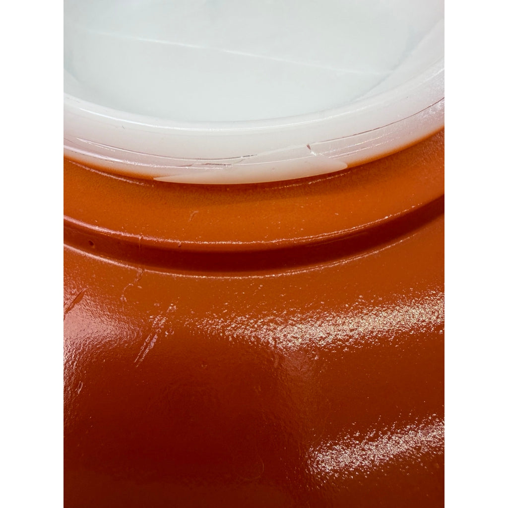 Vintage Hazel Atlas Orange Platonite Glass Serving Bowl 10" MCM – additional view 5