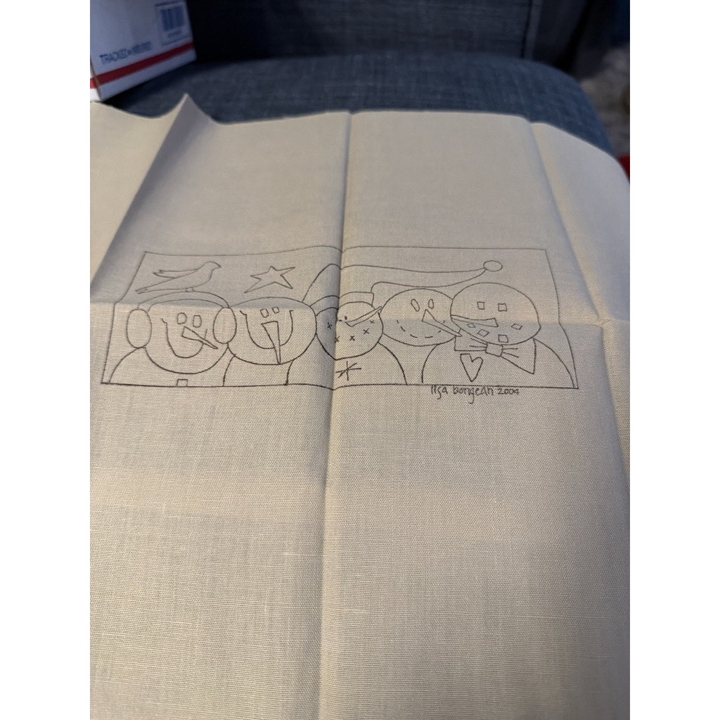 Primitive Gatherings We Are Family Punch Needle Pattern Snowmen Winter Design