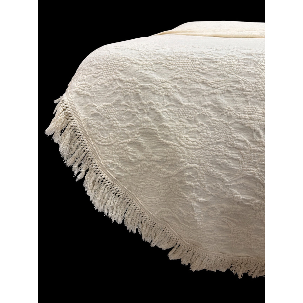 Vintage Bates Queen Elizabeth Twin Bedspread Ivory Matelasse 78 x 110 – additional view 7