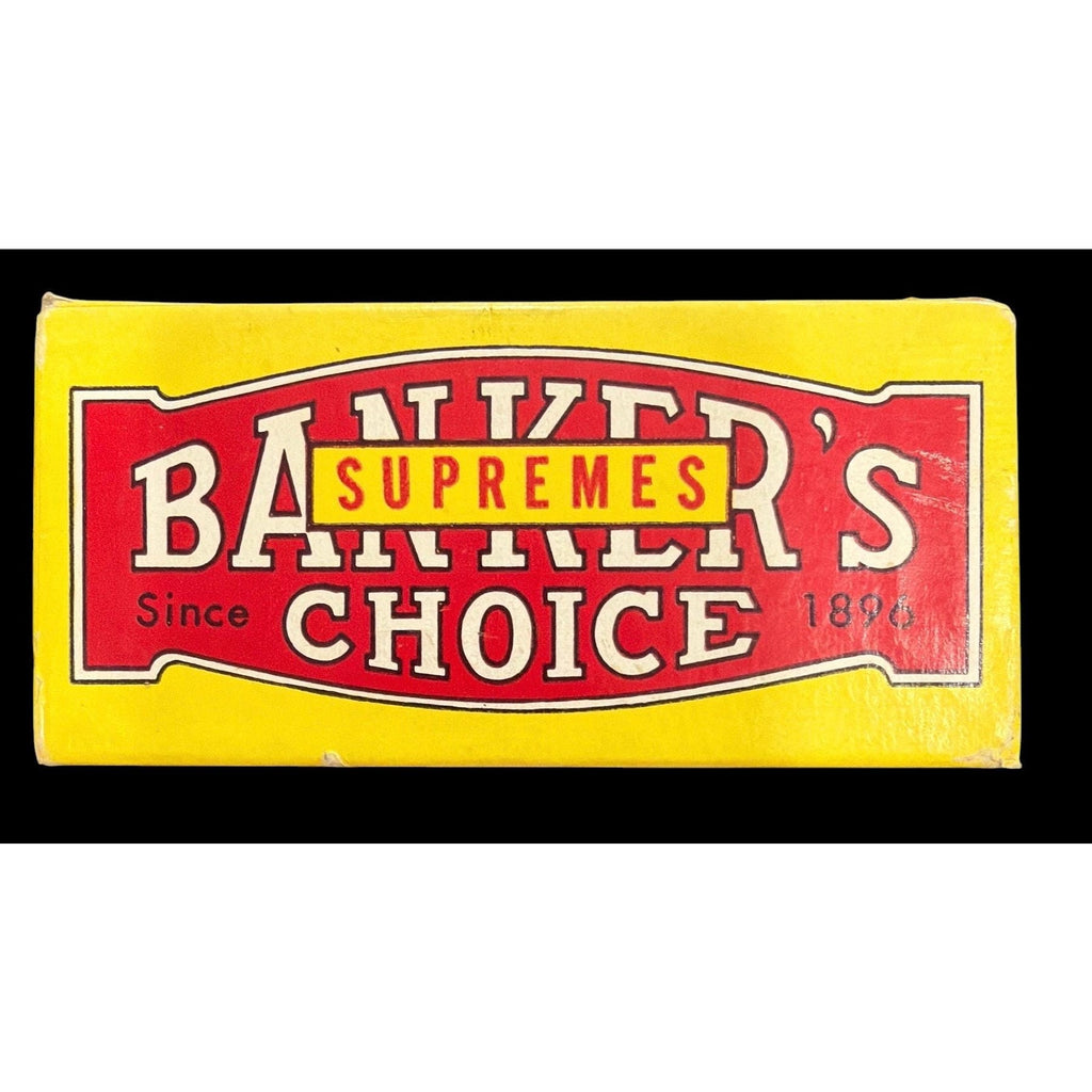 Vintage H&M Banker’s Choice Cigar Box 1896 Yellow Advertising Wood Box
