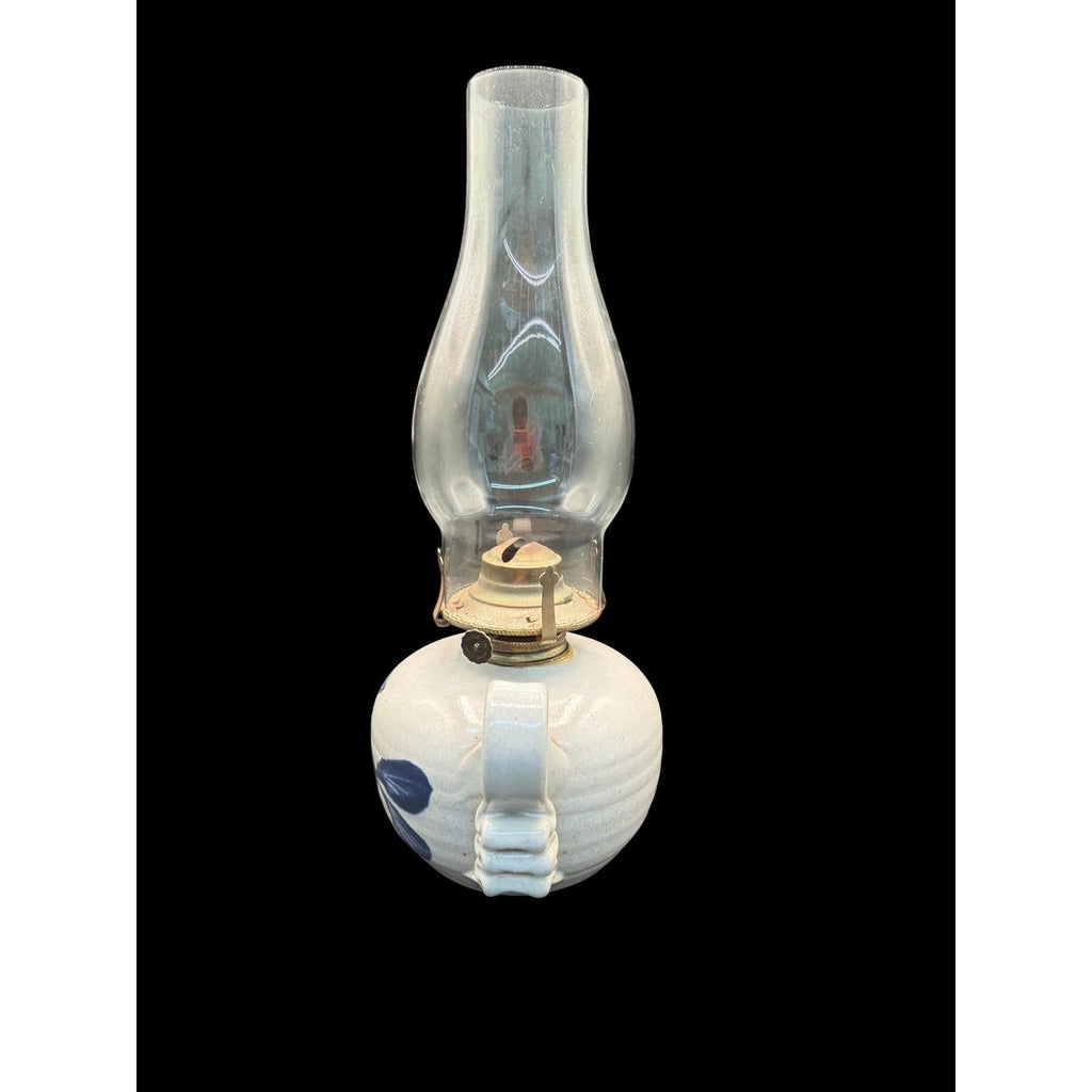 Andy Cochran Studio Pottery Oil Lamp: Fish Motif Stoneware, Signed Andy