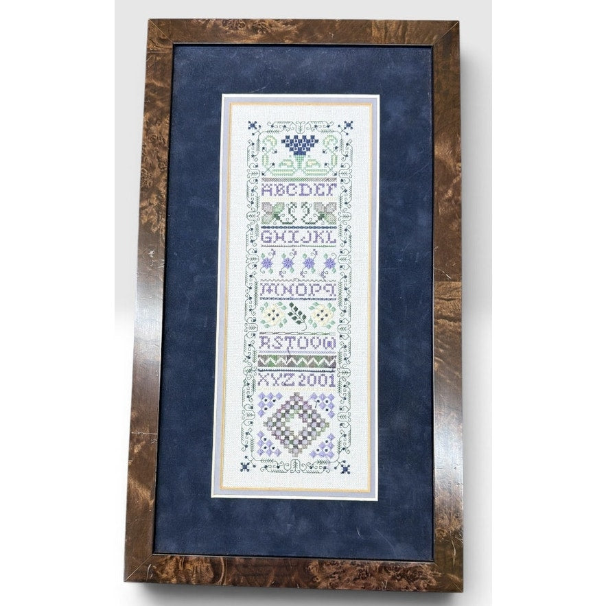 Indigo Rose Jasmine & Sapphires Framed Specialty Stitch Sampler Beaded – additional view 2