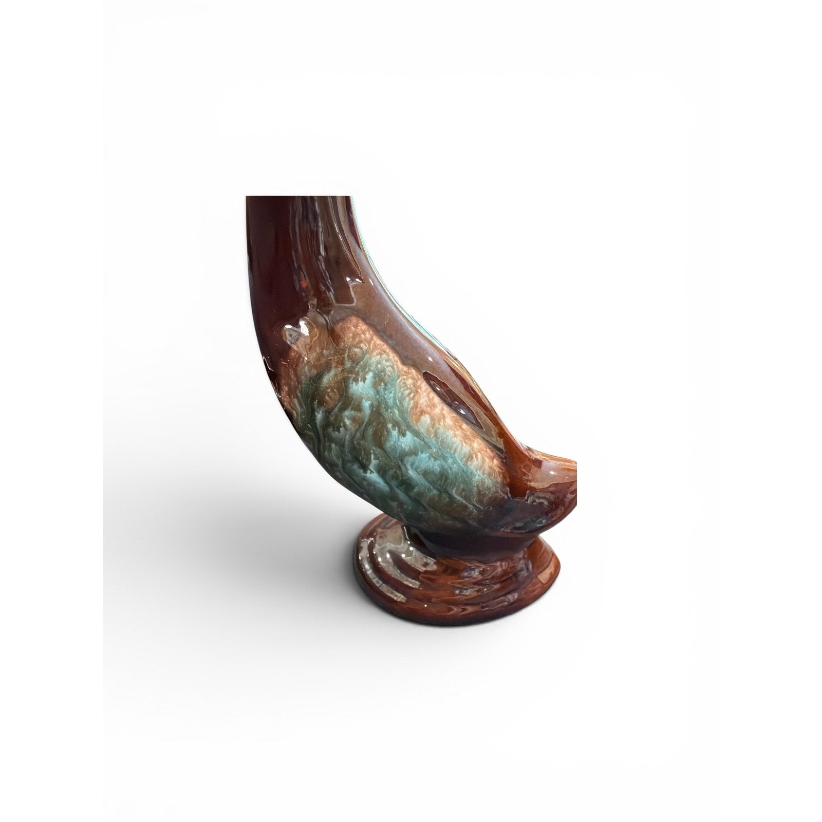 Vintage Japanese MCM Drip Glaze Swan Console Set | Mid Century