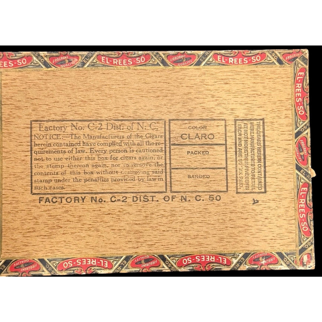 Antique General Store Display Box El Rees So 2 for 5 Cent Advertising