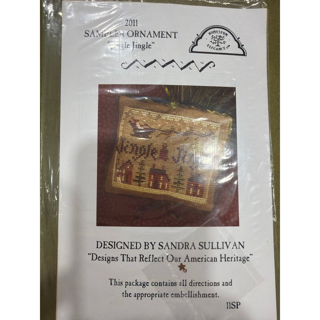 Homespun Elegance 2011 Cross Stitch Sampler Kit with Embellishment Jingle Jingle