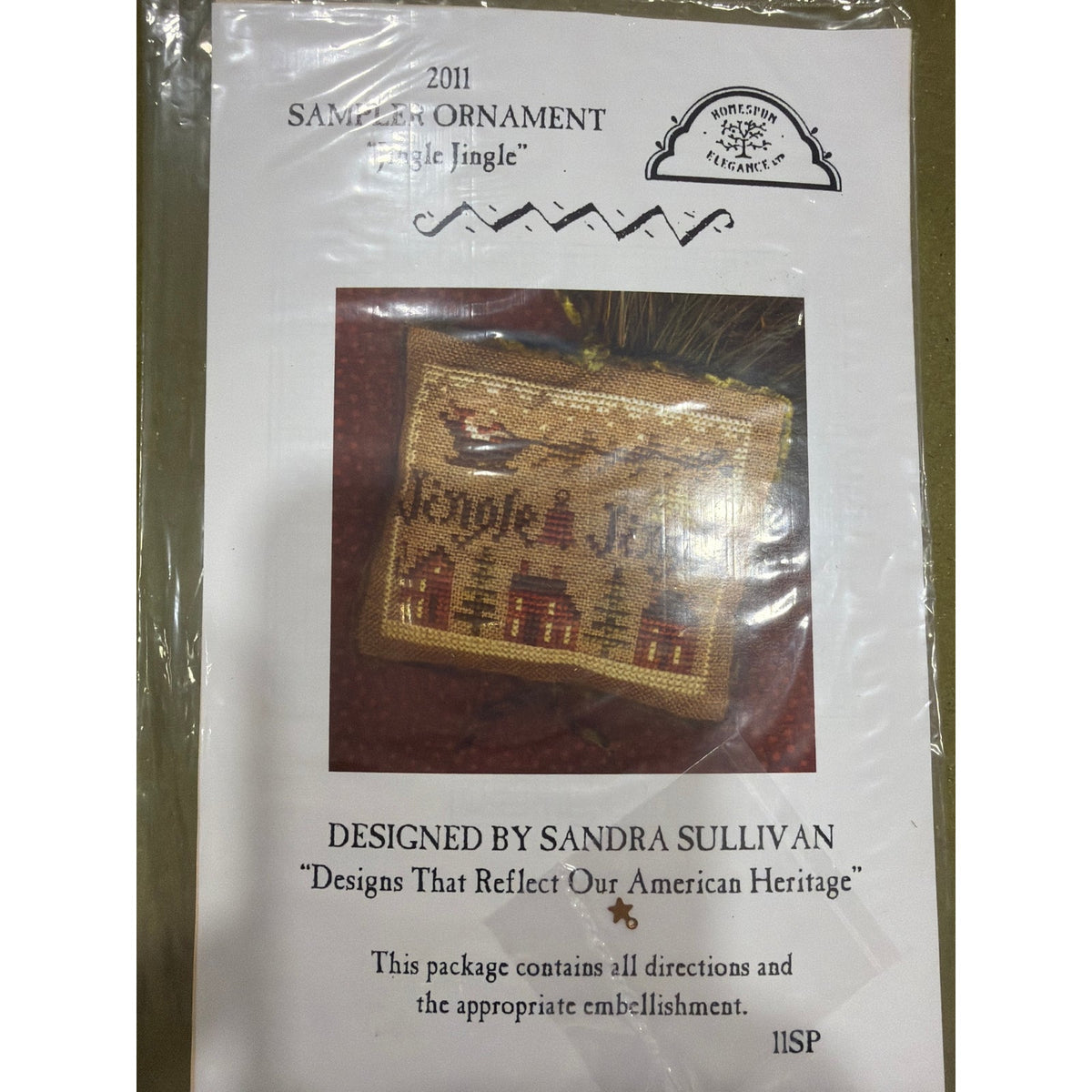 Homespun Elegance 2011 Cross Stitch Sampler Kit with Embellishment Jingle Jingle