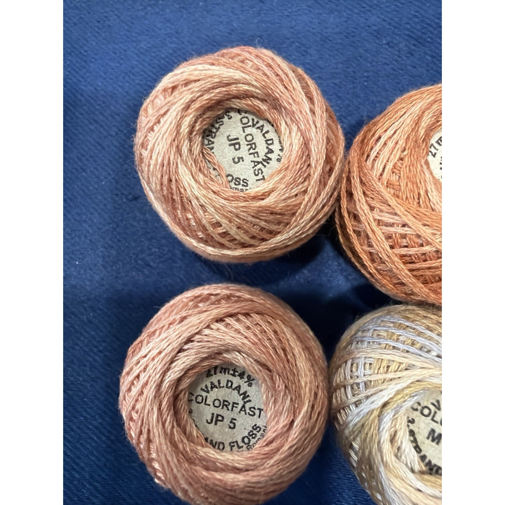Valdani Pearl Cotton Apricot Honey Tea 8 Ball Thread Collection