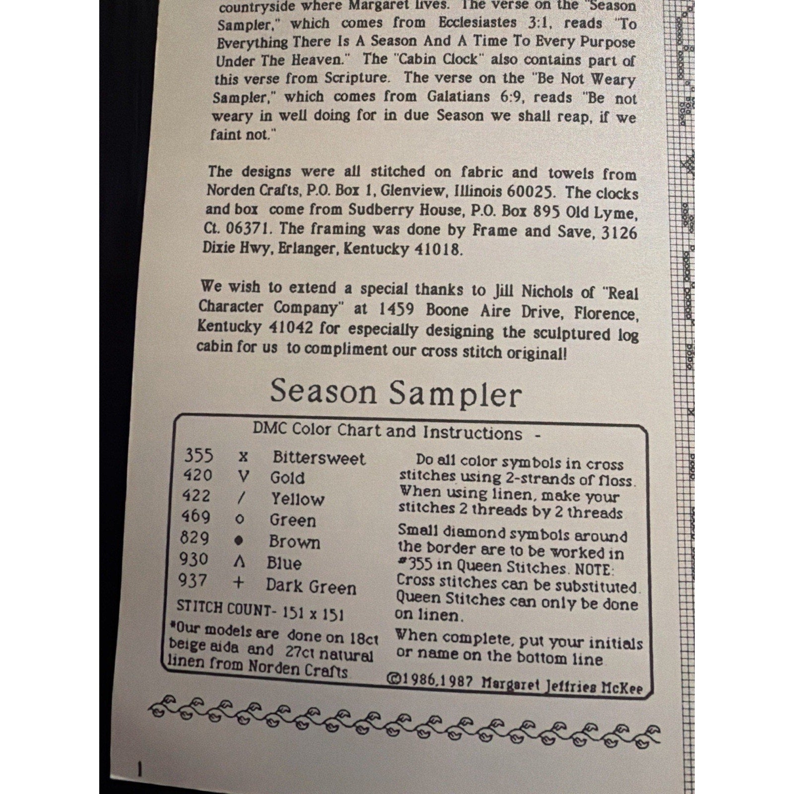 Margaret & Margaret Season Samplers Time Pieces Cross Stitch Pattern