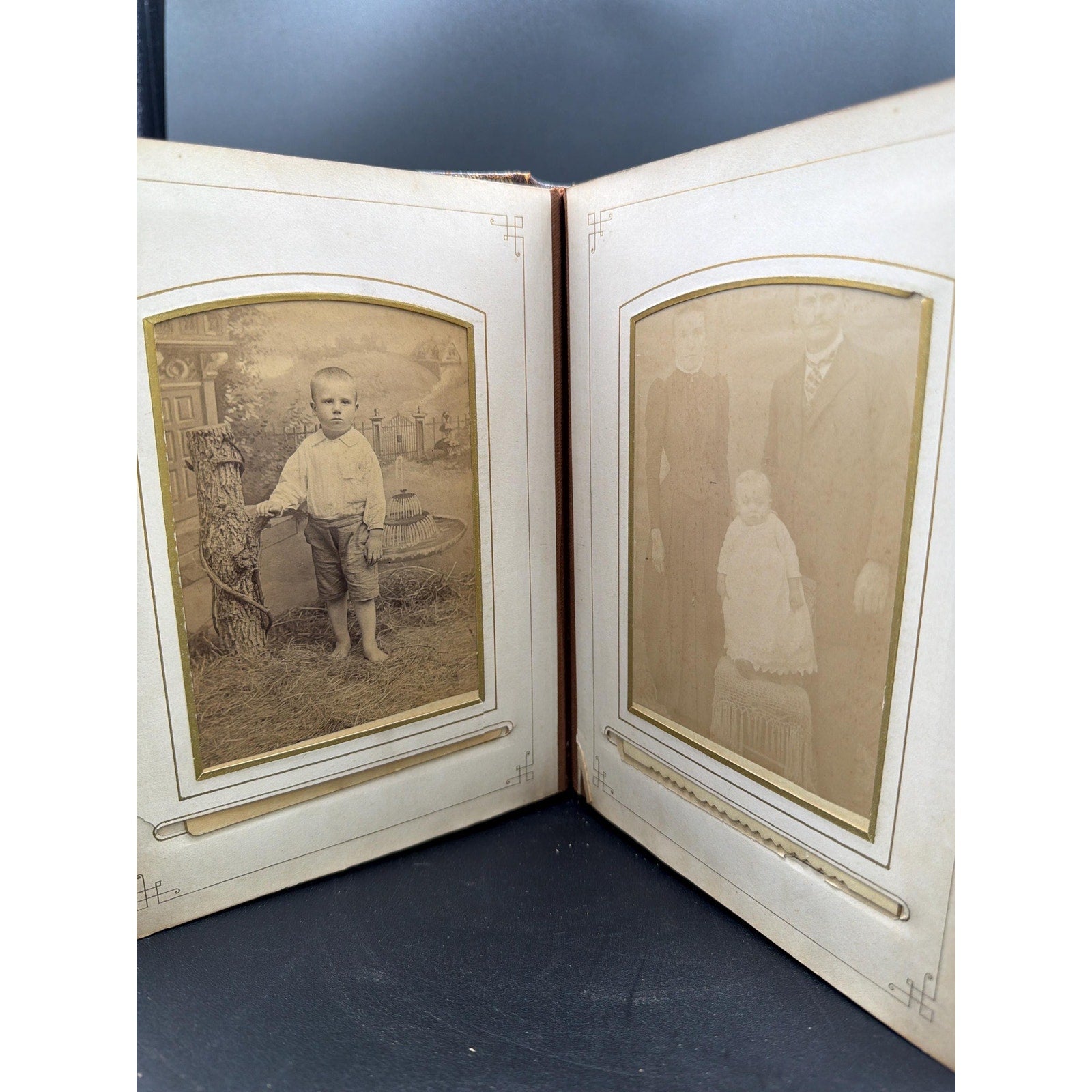 Victorian Photo Album 38 Cabinet Cards 1911 Receipts Antique Family Archive