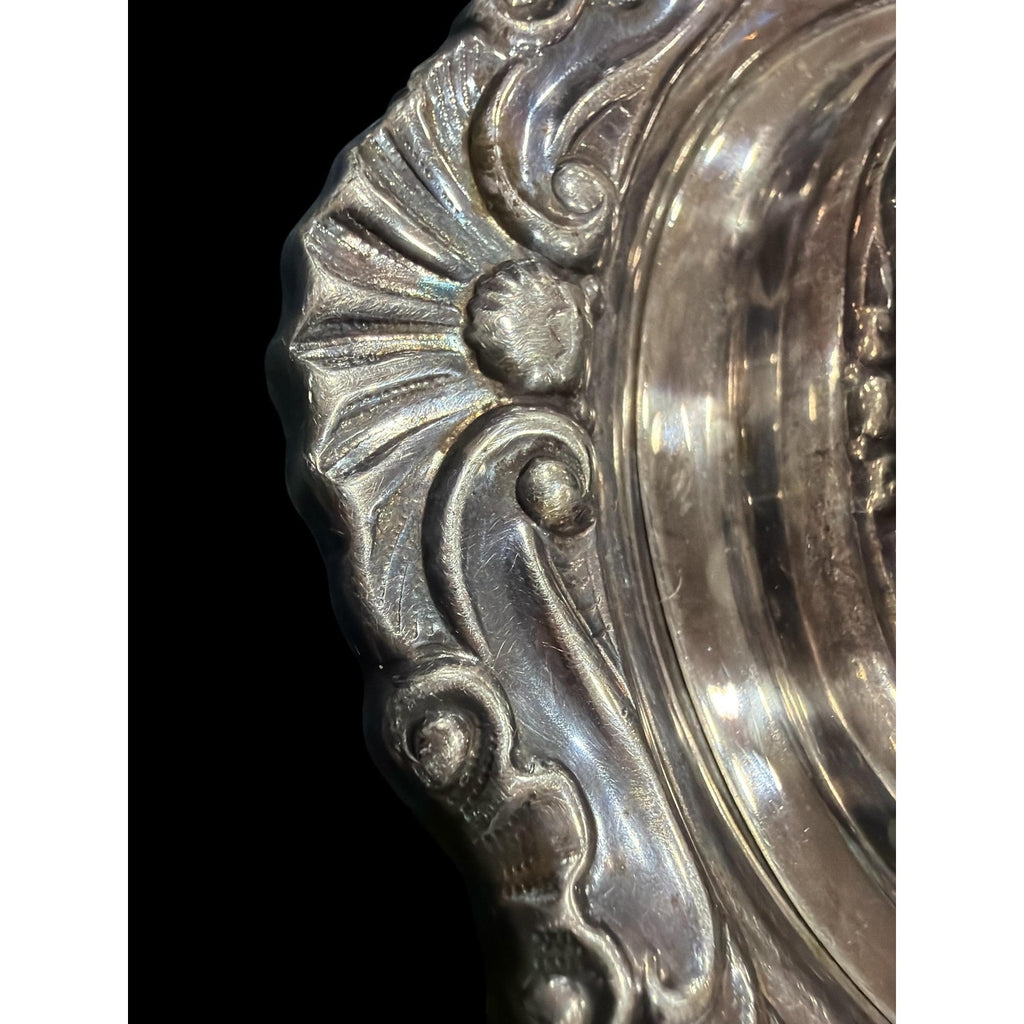Vintage Silverplate Covered Butter Dish Glass Insert Elegant