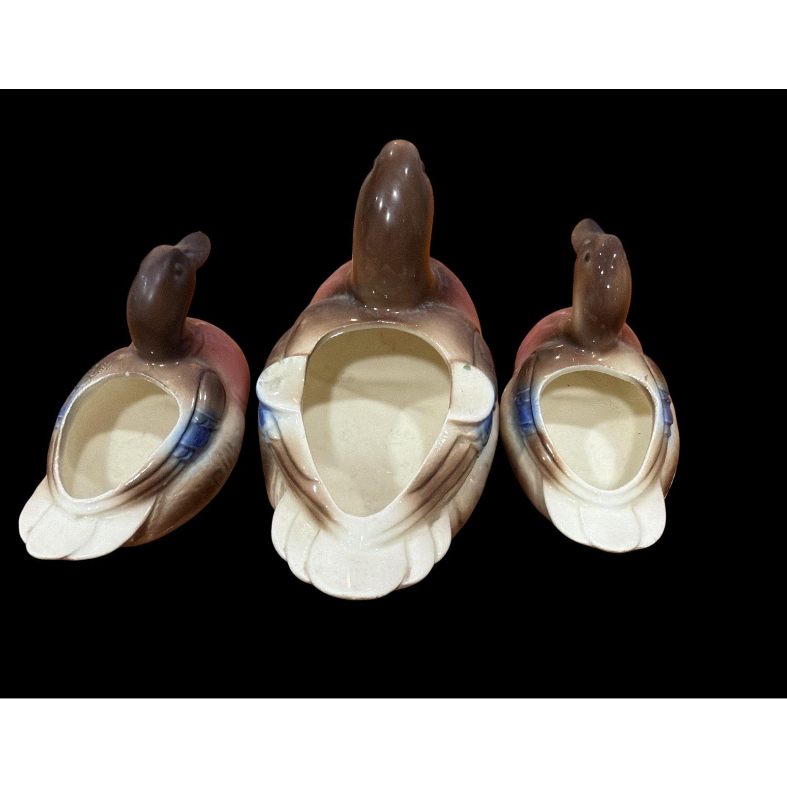 Set of 3 Royal Windsor Ceramic Duck Planters – Cottage Decor Accent Pieces