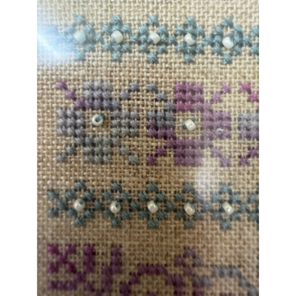 Vintage Earth Threads Morning Light Sampler Cross Stitch Beaded Framed – additional view 10
