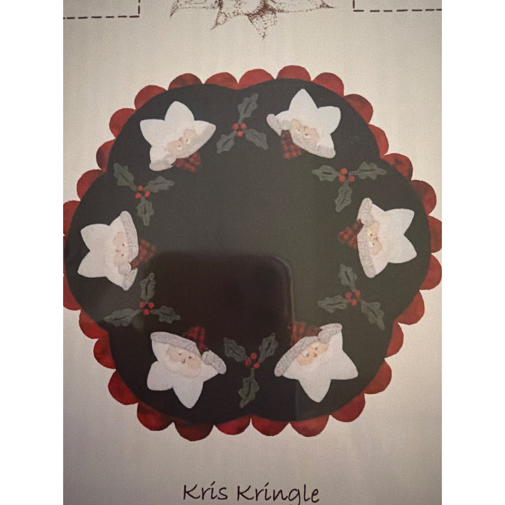 Lily Anna stitches Kris Kringle Santa Christmas wool applique pattern LAS409