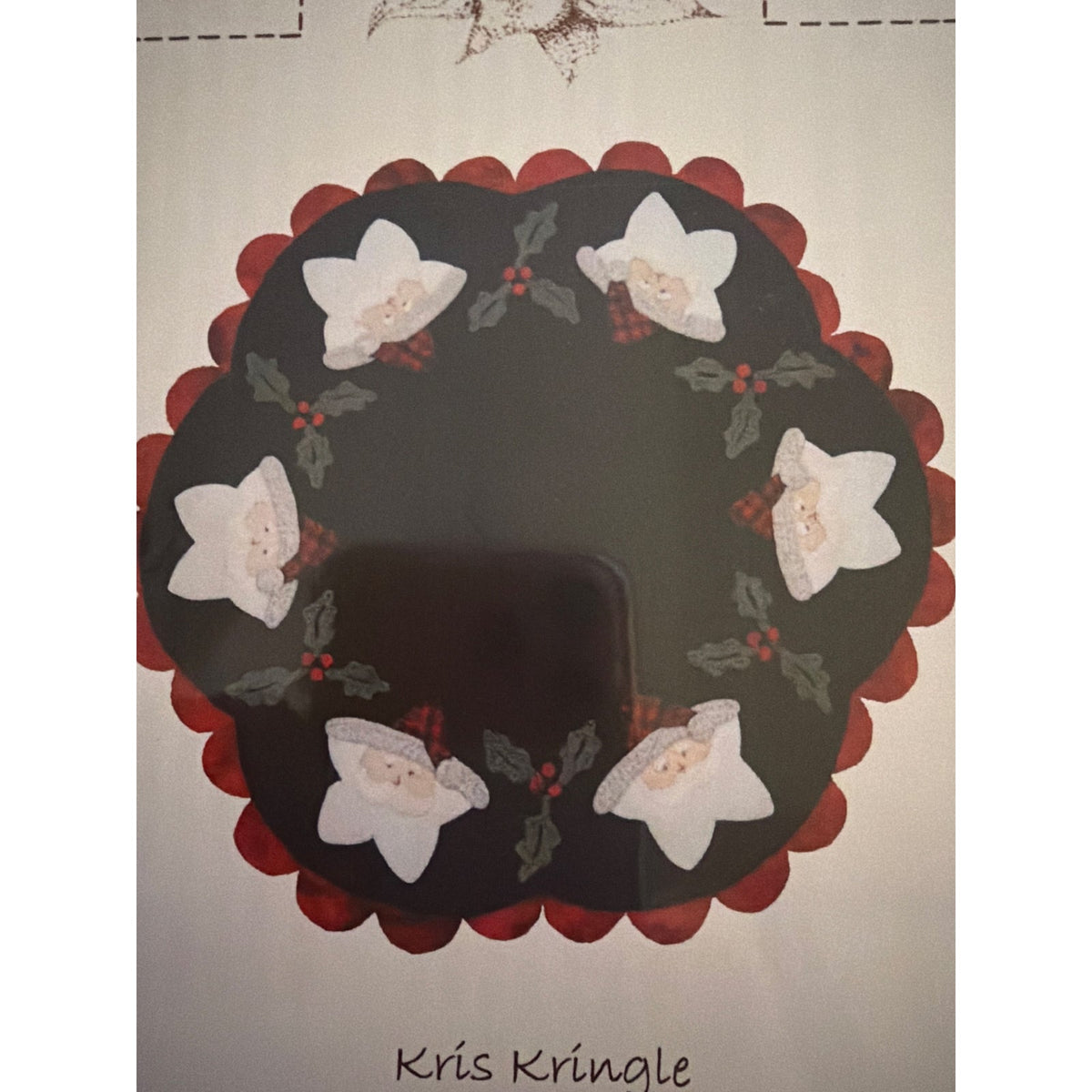Lily Anna stitches Kris Kringle Santa Christmas wool applique pattern LAS409