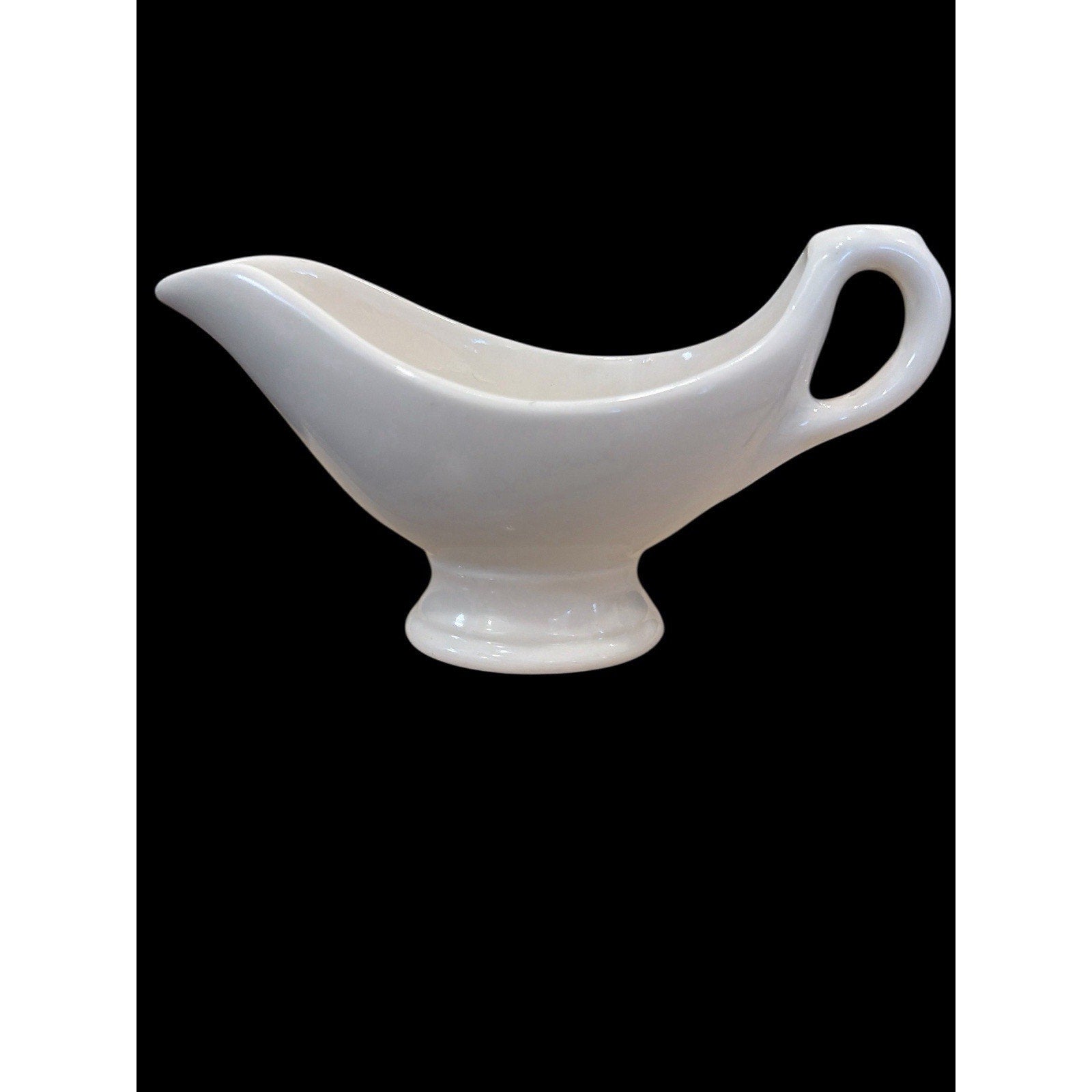 Vintage Buffalo China Restaurant Ironstone White Gravy Boat USA